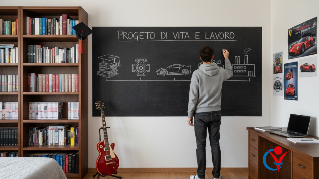 CV per neolaureati: 7 passi essenziali per un curriculum d'impatto. Un giovane laureato in ingegneria meccanica progetta il suo futuro.