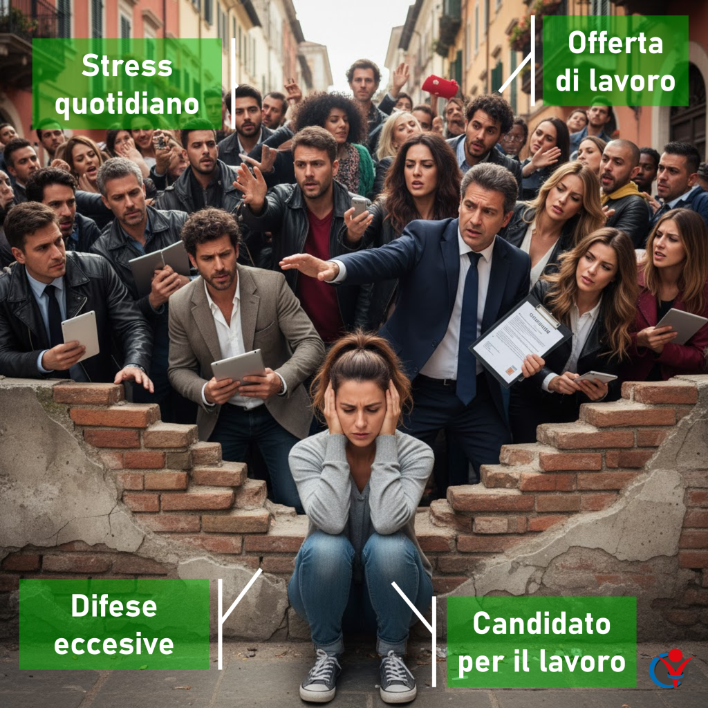 Auto-sabotaggio ricerca lavoro: la metafora del muro come difesa dallo stress quotidiano che però non rende aperti alle opportunità